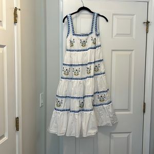 White dress with embroidery